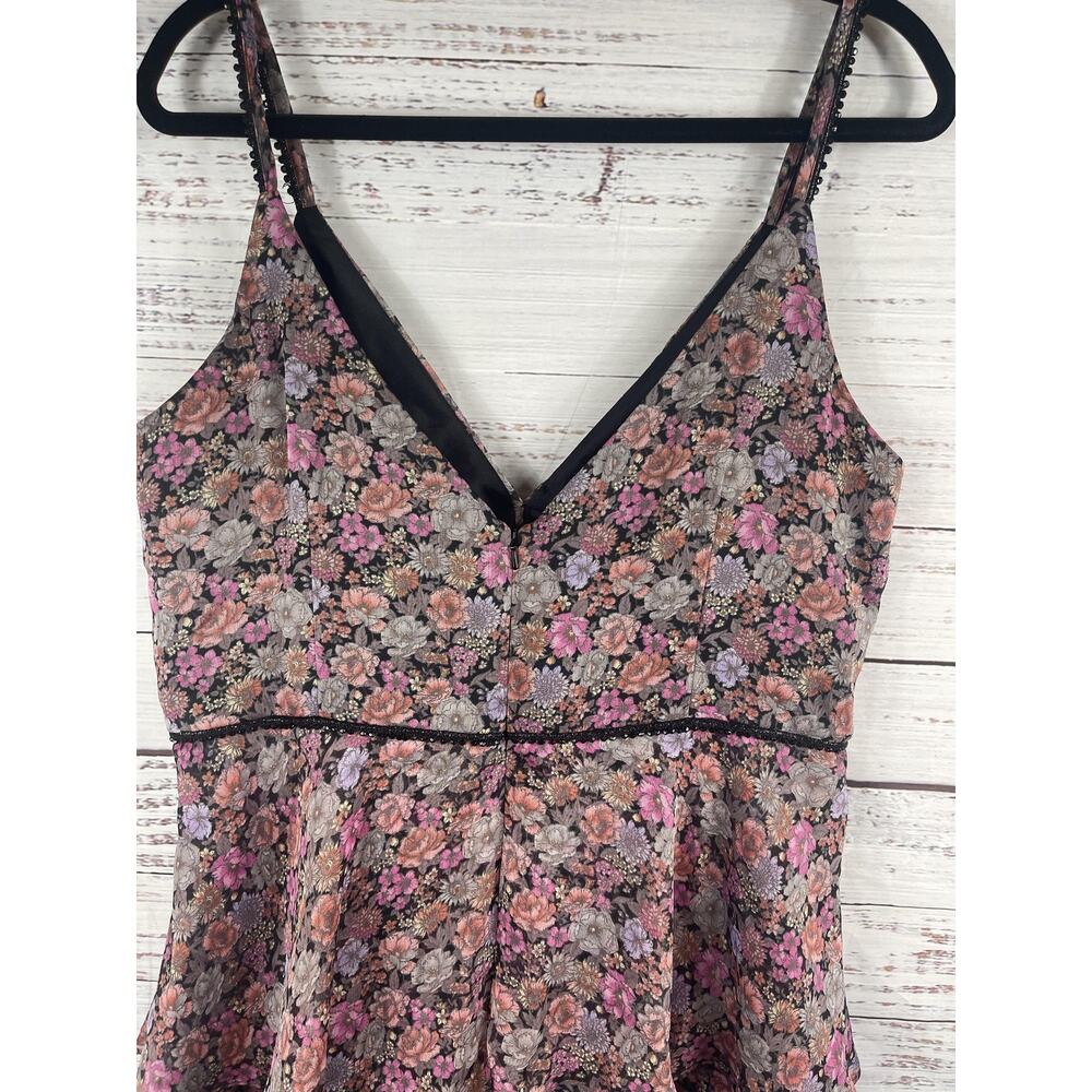 DB Studio Dress Women's 16 Floral Sleeveless Tiered Chiffon Beaded Maxi Formal - Picture 8 of 11